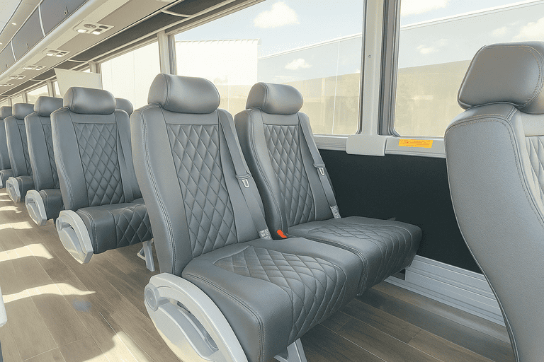 interior of Coach Bus Arlington charter bus