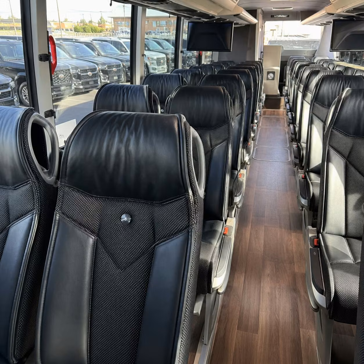 arlington charter bus rental interior